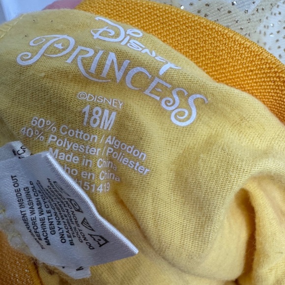 Disney Princess Beauty & the Beast 18M Girls Belle Yellow & Red Tulle Skirt - Picture 5 of 6